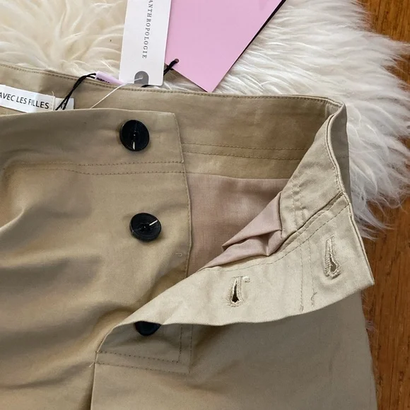 Avec Les Filles Pleated Preppy Mini Skirt in Safari Khaki - Picture 7 of 13